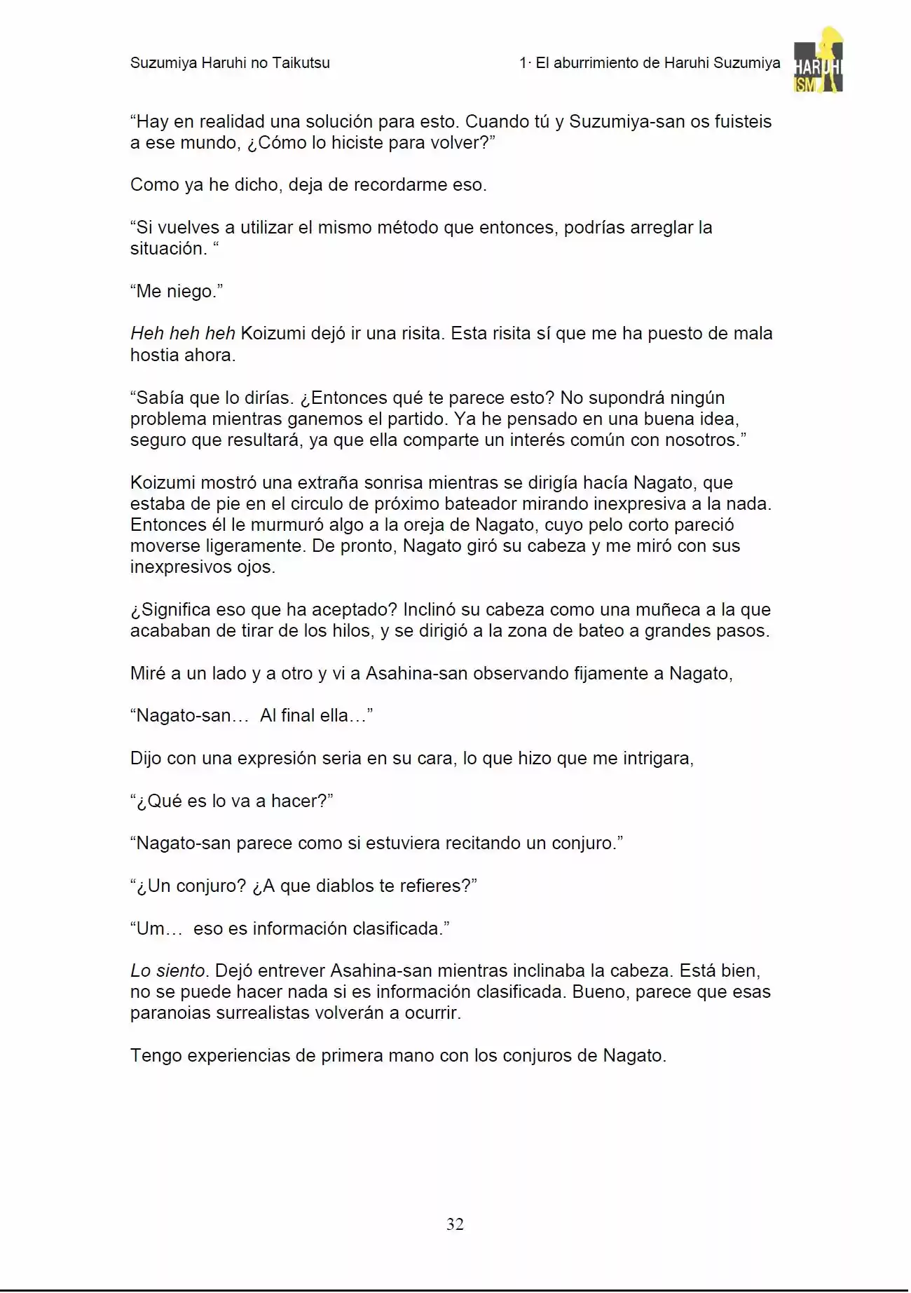 Suzumiya Haruhi no Yuuutsu (Novela) (2003) - Capítulo 16 - Página 32 - LectorTMOo