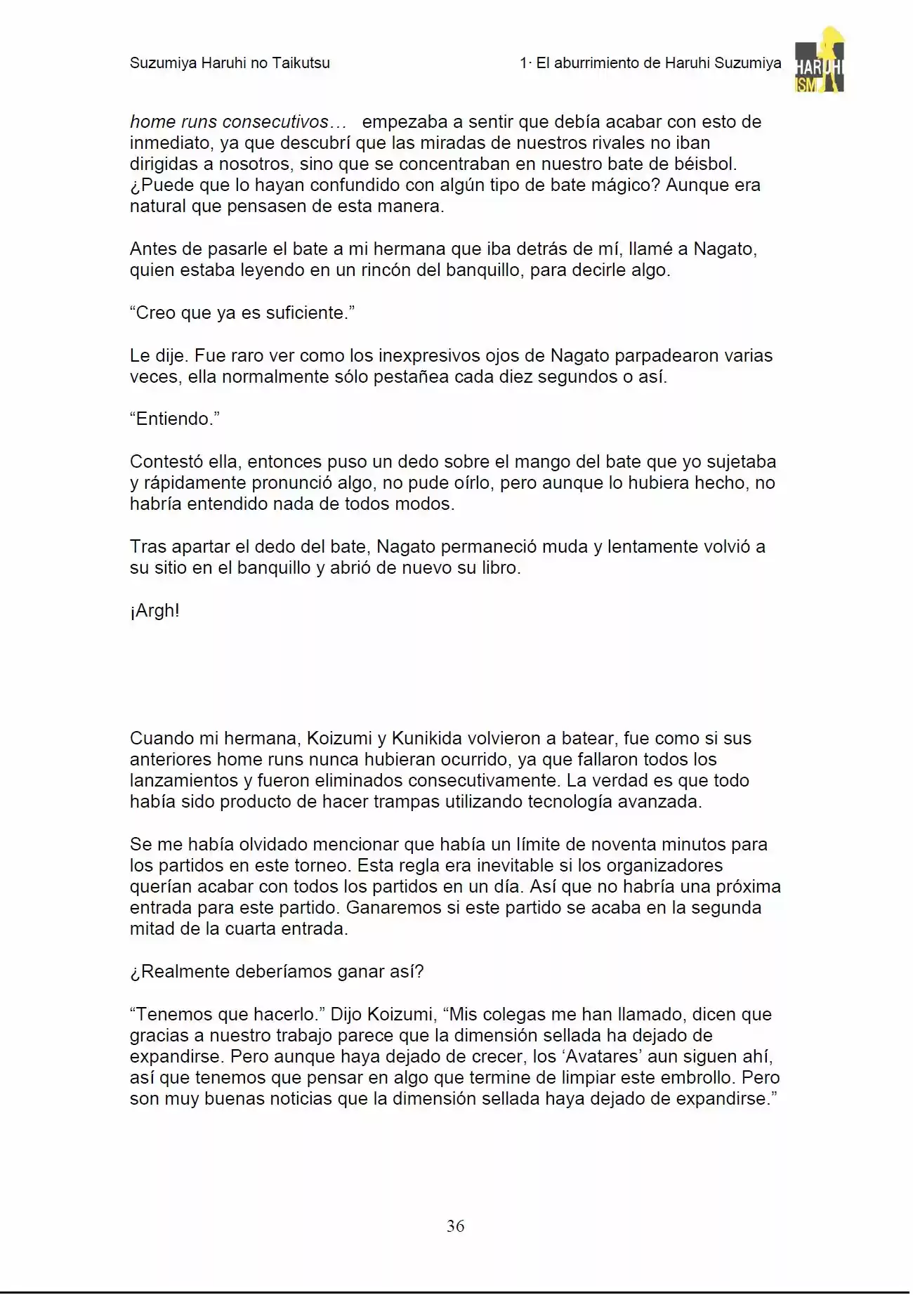 Suzumiya Haruhi no Yuuutsu (Novela) (2003) - Capítulo 16 - Página 36 - LectorTMOo