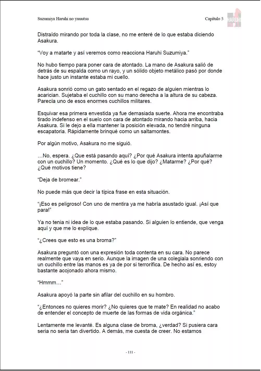 Suzumiya Haruhi no Yuuutsu (Novela) (2003) - Capítulo 5 - Página 12 - LectorTMOo