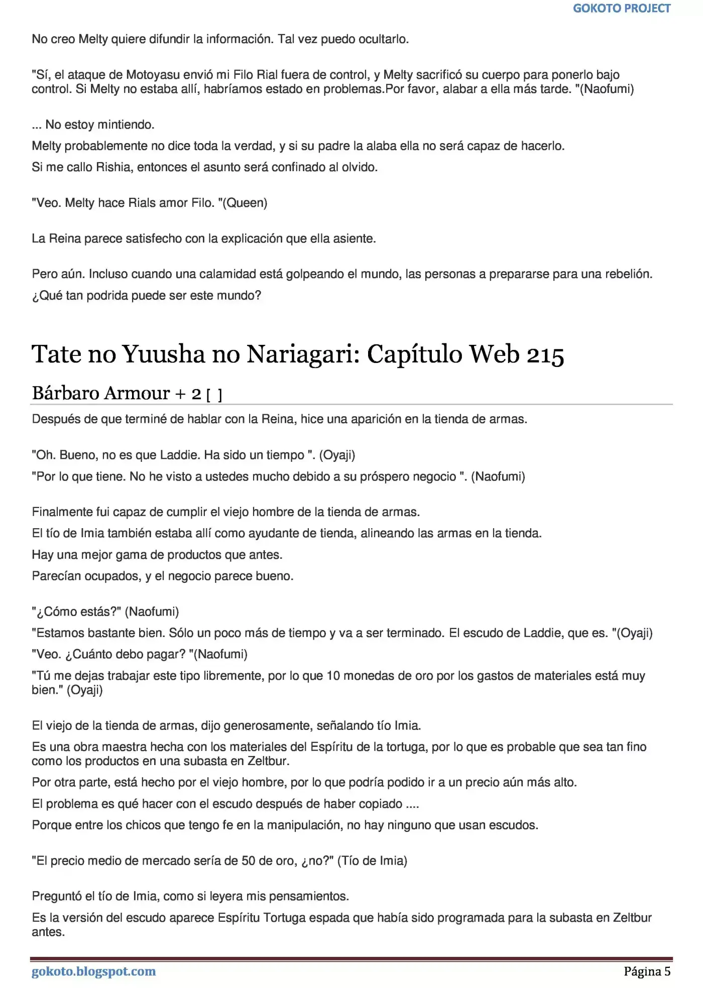 Tate no Yuusha no Nariagari (Novela) (2013) - Capítulo 214 - Página 5 - LectorTMOo