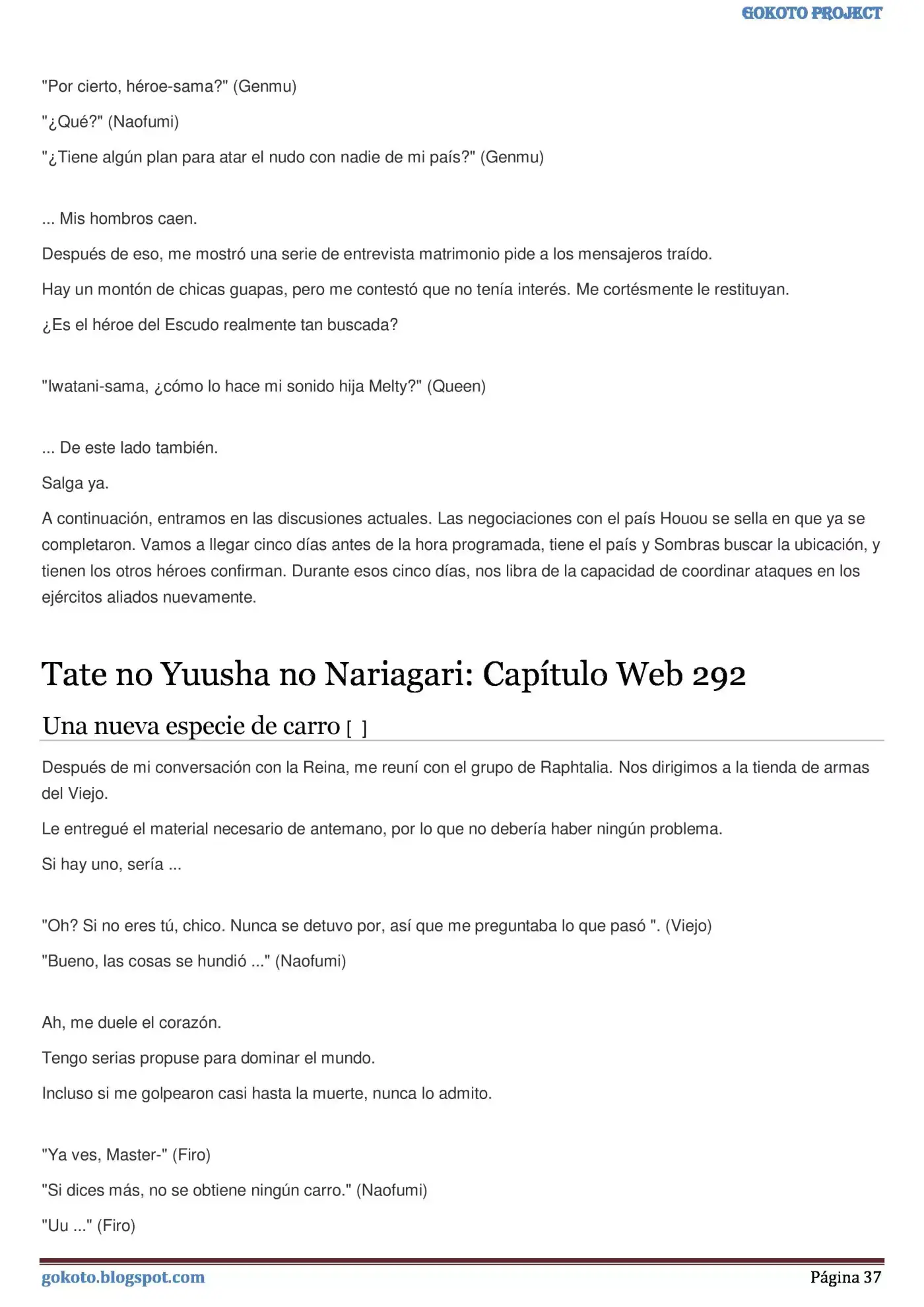 Tate no Yuusha no Nariagari (Novela) (2013) - Capítulo 288 - Página 37 - LectorTMOo