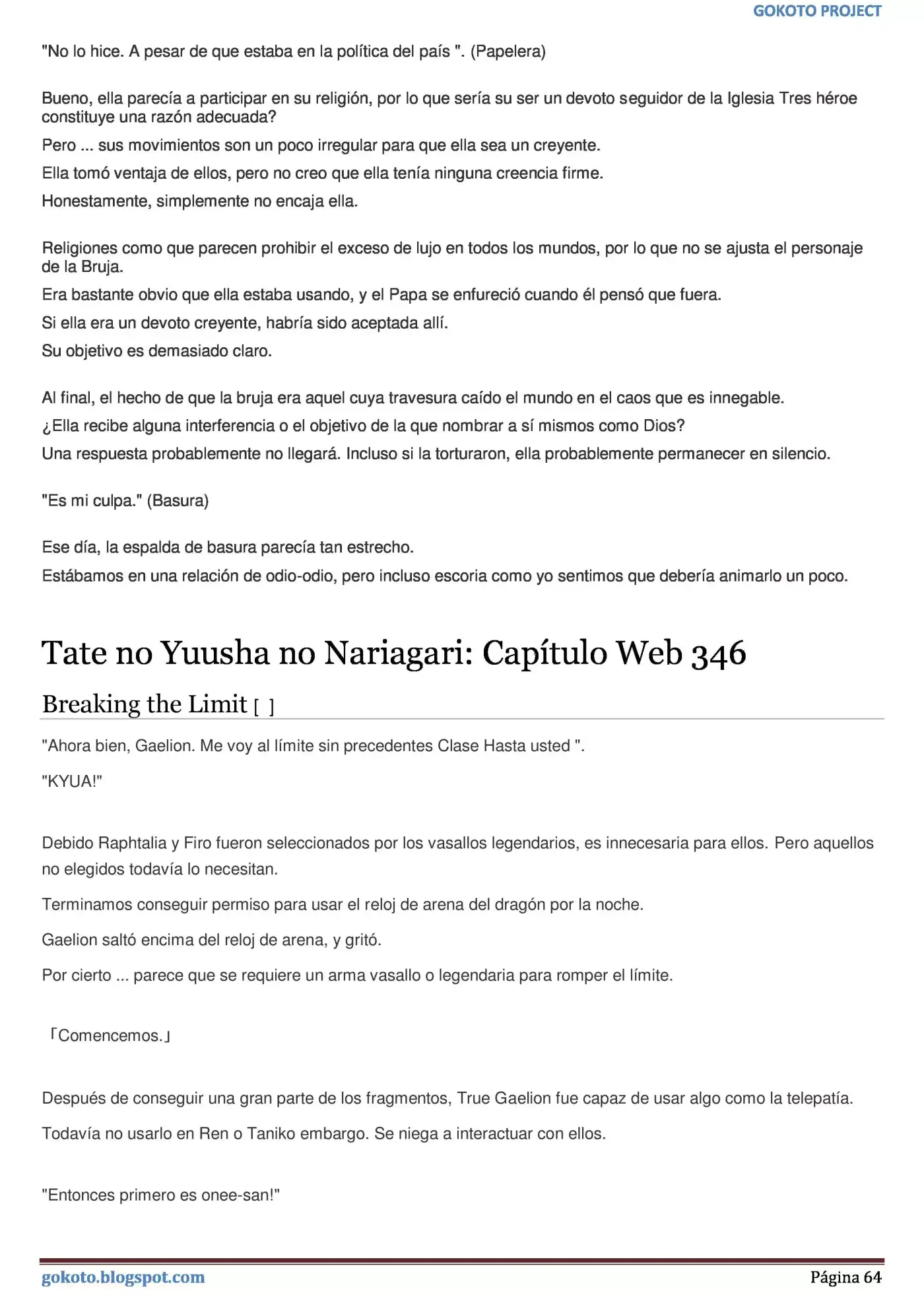 Tate no Yuusha no Nariagari (Novela) (2013) - Capítulo 334 - Página 64 - LectorTMOo