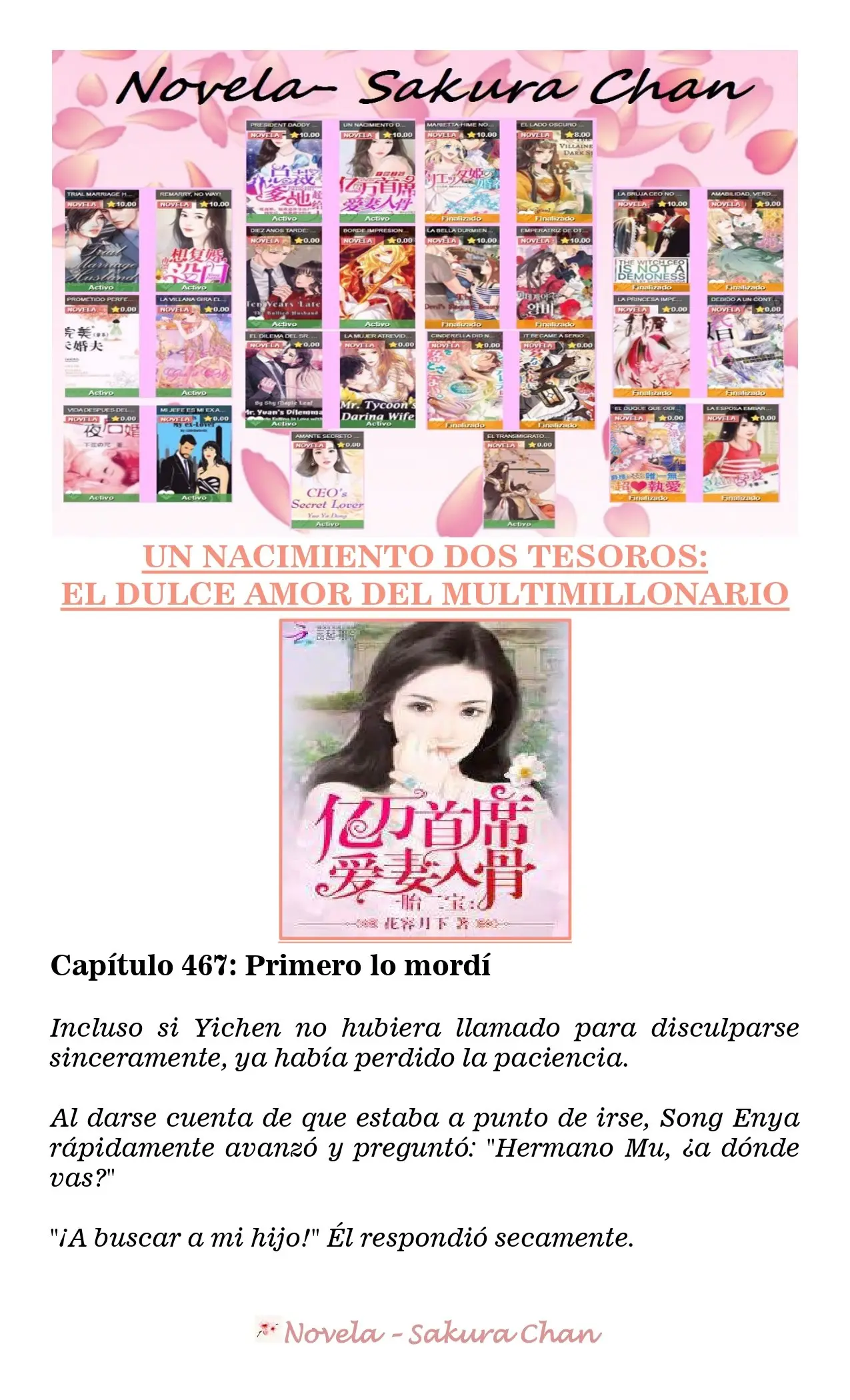 Un nacimiento dos tesoros: El dulce amor del multimillonario (2019) - Capítulo 467 - Página 1 - LectorTMOo