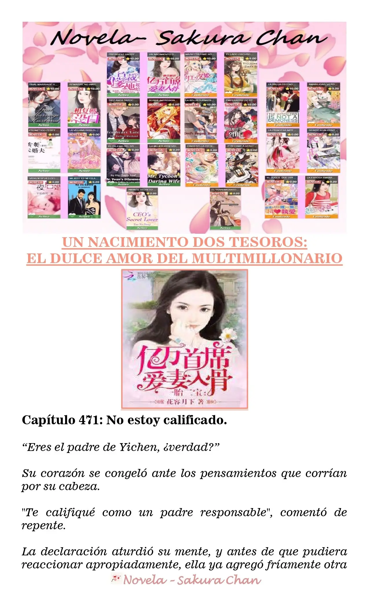 Un nacimiento dos tesoros: El dulce amor del multimillonario (2019) - Capítulo 471 - Página 1 - LectorTMOo