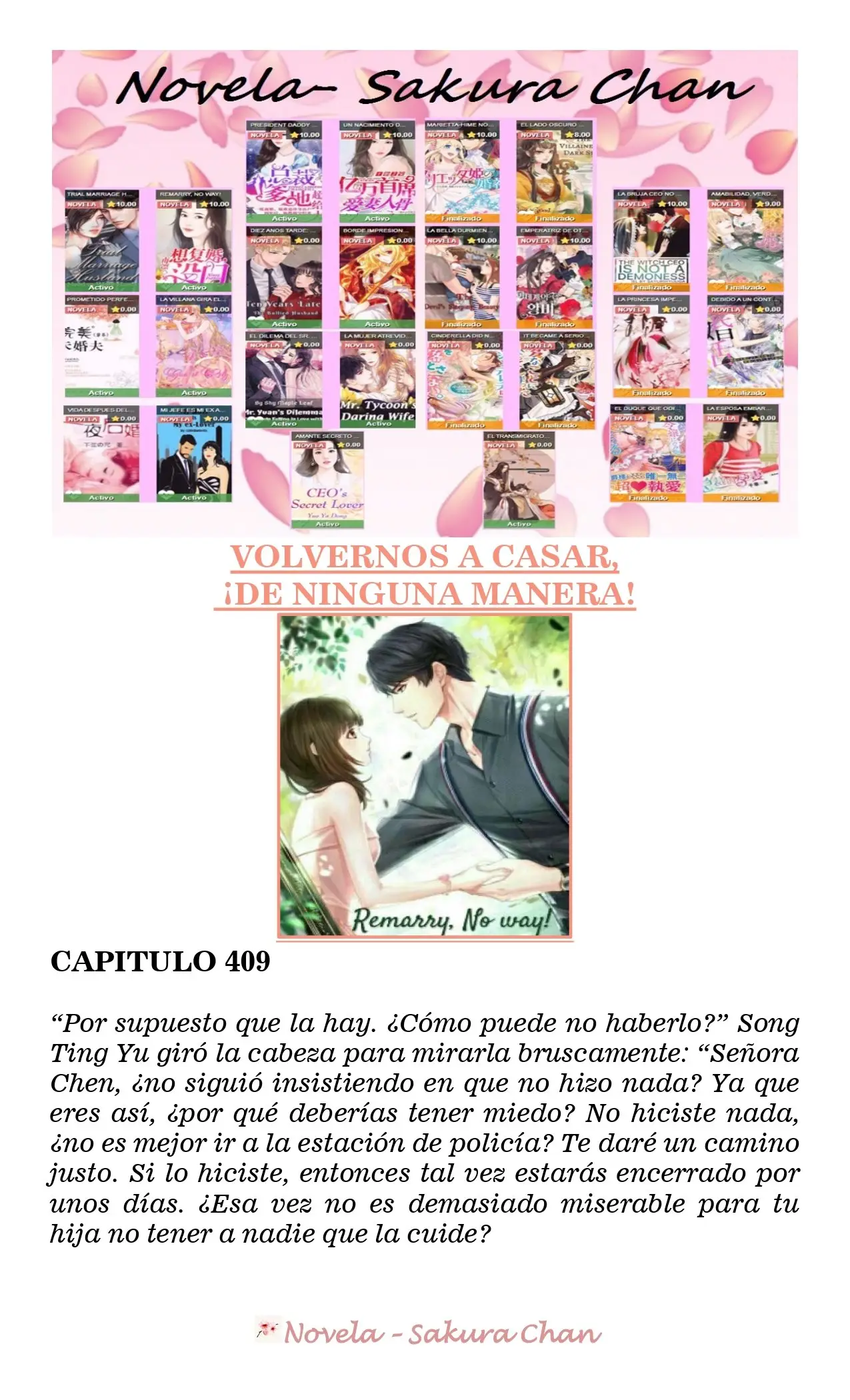 VOLVERNOS A CASAR, ¡DE NINGUNA MANERA! (Novela) (2018) - Capítulo 409 - Página 1 - LectorTMOo