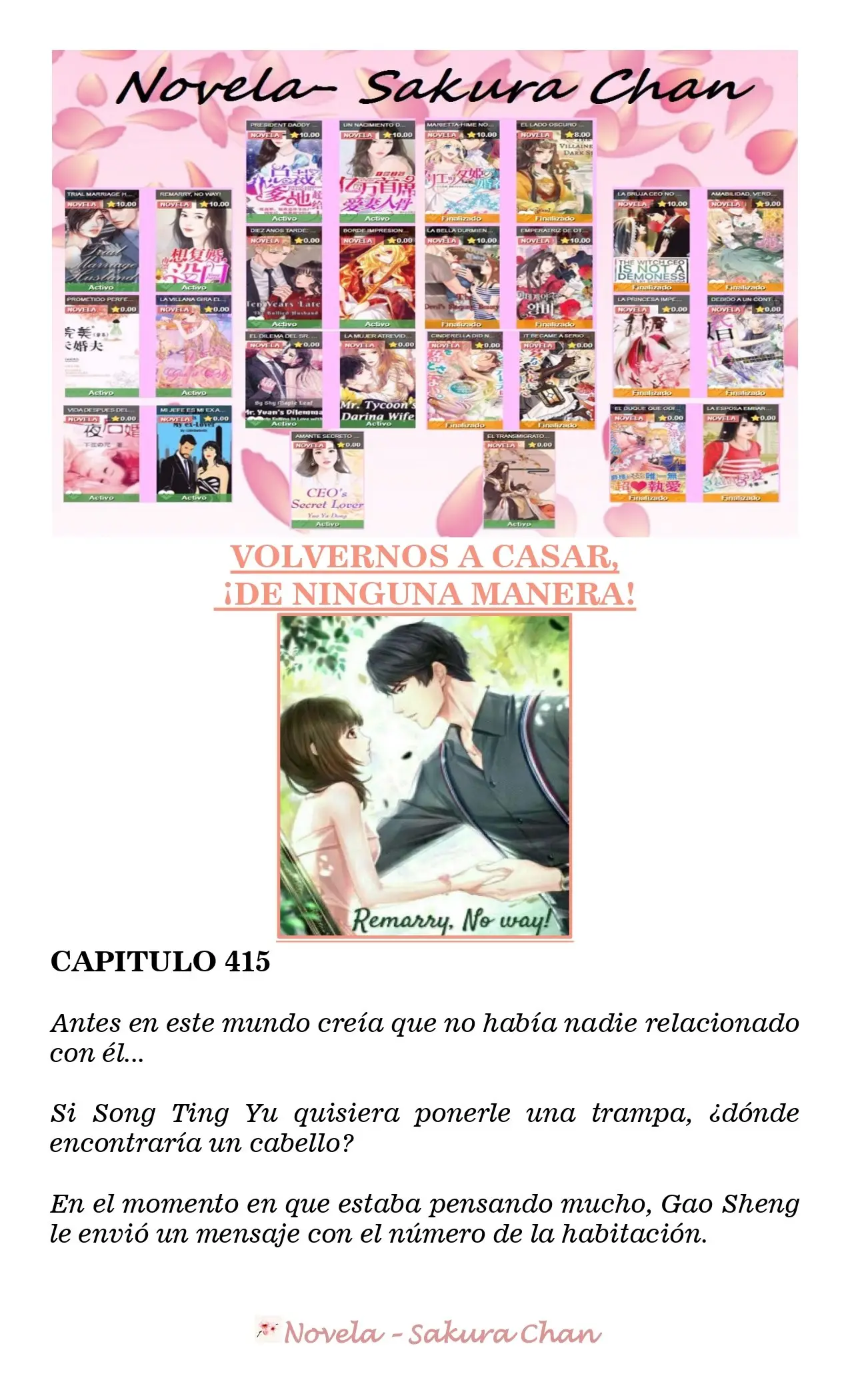 VOLVERNOS A CASAR, ¡DE NINGUNA MANERA! (Novela) (2018) - Capítulo 415 - Página 1 - LectorTMOo