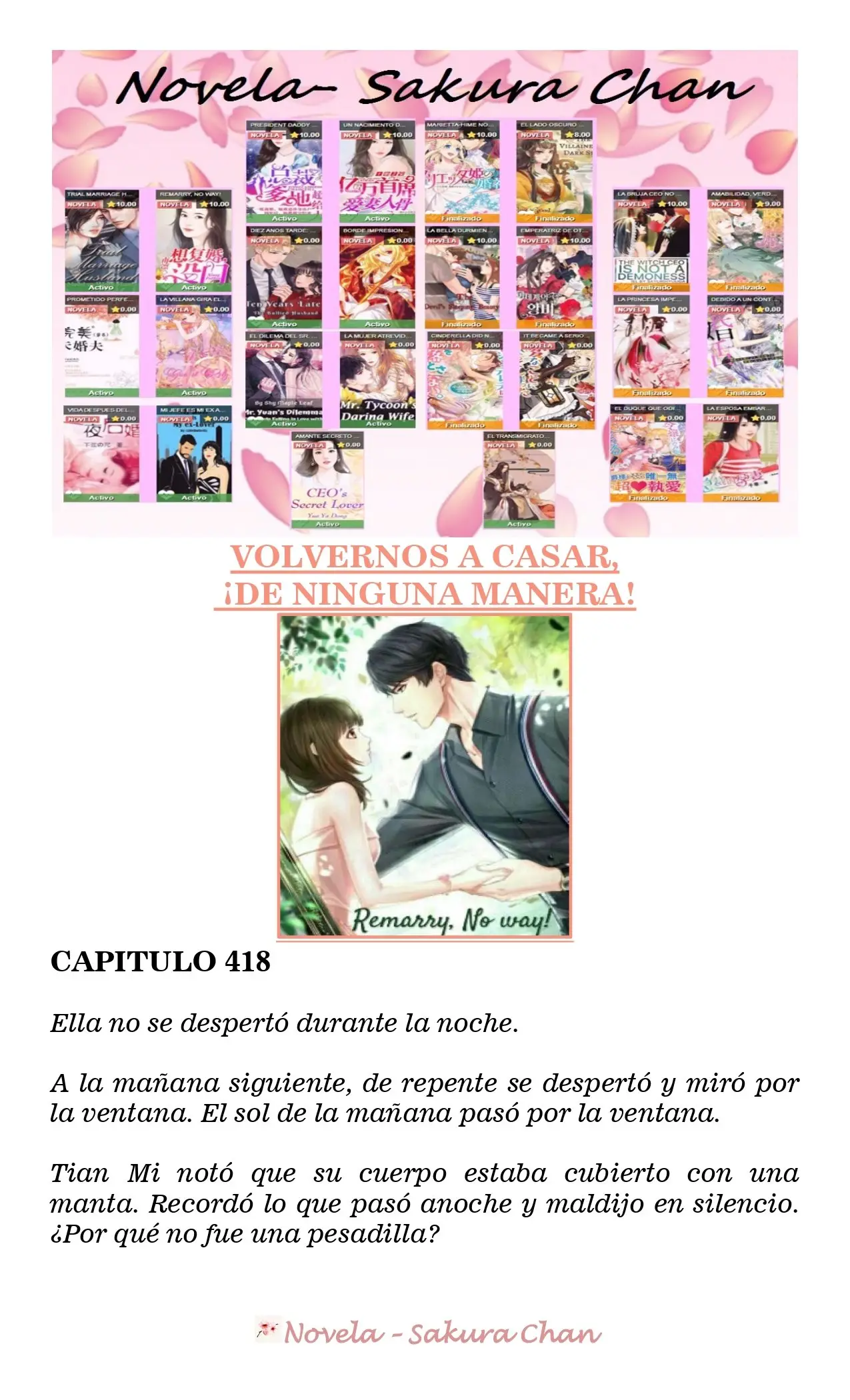 VOLVERNOS A CASAR, ¡DE NINGUNA MANERA! (Novela) (2018) - Capítulo 418 - Página 1 - LectorTMOo