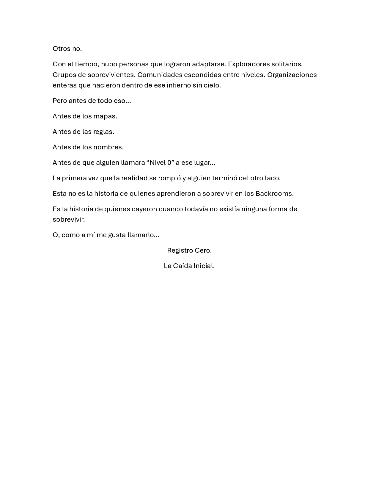 Backrooms - Registro 0 - Capítulo 0.1 - Página 2 - LectorTMOo